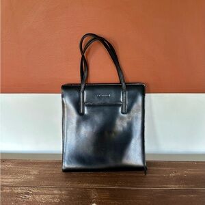 Pierre Cardin Black Faux Leather Tote Bag